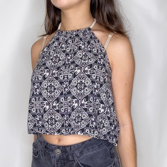 BOHO PRINT HALTER TOP - Picture 4 of 5